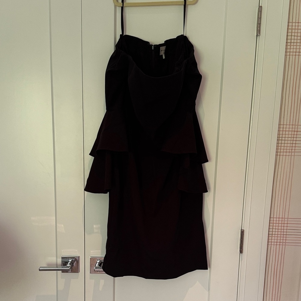 Milly Black Strapless Layered Dress